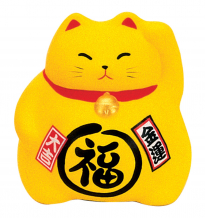 TDS, Lucky Cat, Decoration, Yellow, 9 cm - Item No: 6126