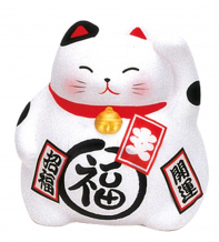 TDS, Glückskatze / Lucky Cat, Dekoration, Weiß, 9 cm - Art Nr. 6128