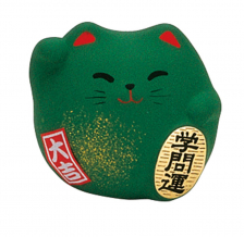 TDS, Lucky Cat, Decoration, Green, 5.5 cm - Item No. 6149