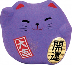 TDS, Lucky Cat, Decoration, Purple, 5.5 cm - Item No. 6150