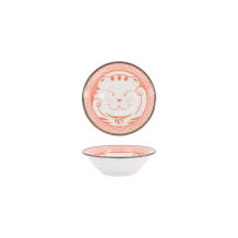 Tokyo Design Studio Sauce Bowl Kawaii Lucky Cat Neko Seikaiha-Neko Red, Porcelain, Ø 11.5 × 4 cm