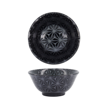 TDS, Tayo Bowl, Kuromonyo Asanoha, Black, Ø 15x7cm 550ml, Item No. 617973