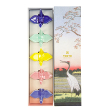 Essstäbchenablagen-Set Kawaii Origami Crane Bunt, 5-tlg., Porzellan