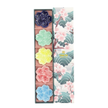 Essstäbchenablagen-Set Kawaii Sakura Bunt, 5-tlg., Porzellan