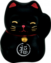 TDS, Glückskatze / Lucky Cat, Dekoration, Schwarz, 5.2 cm - Art Nr. 6195