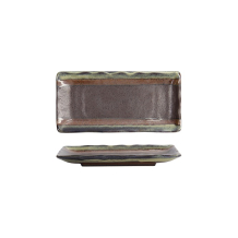 Tokyo Design Studio Sushi-Platte Mino Craft Schwarz, Steinzeug, 19,3 × 9,4 cm