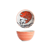 Tokyo Design Studio Bowl Seafood Snapper Red, Porcelain, Ø 13.2 × 7.3 cm, 500 ml