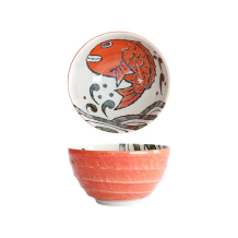 Tokyo Design Studio Rice Bowl Seafood Snapper Red, Porcelain, Ø 15.8 × 8.1 cm, 950 ml