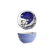 Tokyo Design Studio Bowl Seafood Snapper Blue, Porcelain, Ø 13.2 × 7.3 cm, 500 ml