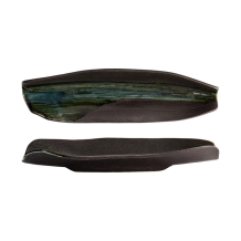 Tokyo Design Studio Serving Plate Mino Craft Green/Grey, Stoneware, 40 × 11 cm