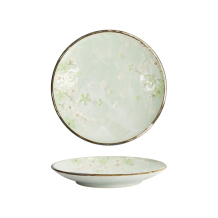 Tokyo Design Studio Teller Green Cosmos, Steinzeug, Ø 19,5 × 3 cm