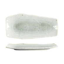 Tokyo Design Studio Serving Plate Mino Craft White/Green, Stoneware, 32.4 × 16 cm