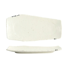 Tokyo Design Studio Serving Plate Mino Craft White/Black, Stoneware, 32.4 × 16 cm