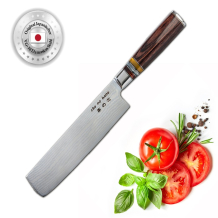 Nakiri-Messer (Gemüsemesser) mit 3 Acrylringen in Magnetbox, VG-10-Damaszenerstahl, 31 cm, Art.-Nr. 0789