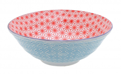 TDS, Noodle Bowl, Starwave, Ø 21 x 7.8 cm, Red/Light Blue - Item No. 8847