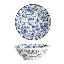 Tokyo Design Studio Ramen Bowl Mixed Bowls Bellflower Blue/White, Porcelain, Ø 19.8 × 7.5 cm, 1.1 l