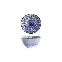 Tokyo Design Studio Rice Bowl Nippon Blue Lines Blue/White, Porcelain, Ø 12 × 6.4 cm, 300 ml