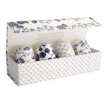 Tokyo Design Studio Teebecher-Set Flora Japonica Blau, 4-tlg., Porzellan, Ø 6,7 × 7,7 cm, 170 ml