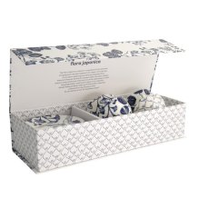 Tokyo Design Studio Tassen-Set mit Untertassen Flora Japonica Blau in Geschenkbox, 8-tlg., Porzellan, 250 ml