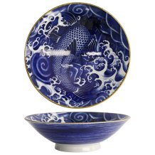Tokyo Design Studio Bowl Japonism Carp Blue, Porcelain, Ø 25.2 × 7.7 cm, 1.6 l