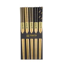 Black Stripe DJ 5 Paar Essstäbchen bei g-HoReCa