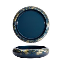 Sushi-Oke Marble Blau/Gold, Kunststoff, außen 33,8 × 6,8 cm, innen 28,4 × 4,7 cm