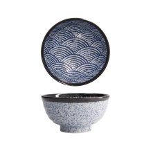 Tokyo Design Studio Rice Bowl Aisai Seigaiha Blue, Stoneware, Ø 16.8 × 8.8 cm, 900 ml