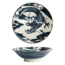 Tokyo Design Studio Bowl Japonism Dragon Dark Grey, Porcelain, Ø 25.2 × 7.7 cm