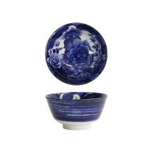Tokyo Design Studio Reisschale Japonism Lion Blau, Porzellan, Ø 15 × 7 cm, 500 ml
