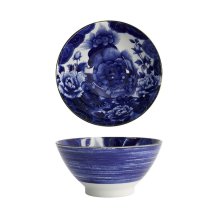 Tokyo Design Studio Reisschale Japonism Lion Blau, Porzellan, Ø 18 × 9 cm, 1 l