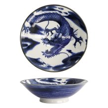 Tokyo Design Studio Bowl Japonism Dragon Blue, Porcelain, Ø 25.2 × 7.7 cm, 1.6 l