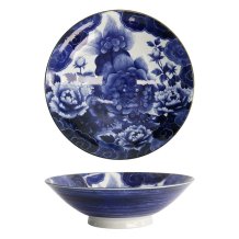 Tokyo Design Studio Bowl Japonism Lion Blue, Porcelain, Ø 25.2 × 7.7 cm, 1.6 l