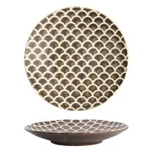 Tokyo Design Studio Teller Iga Matte Mermaid Braun, Steinzeug, Ø 25 × 3,7 cm