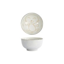 Tokyo Design Studio Tayo-Schale Kawaii Cat Neko Blau, Porzellan, Ø 12,7 × 7 cm, 300 ml