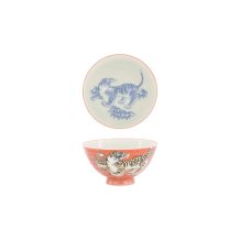 Tokyo Design Studio Reis-Schale, Kawaii-Tiger, Rot, Ø 11.5x6cm, 300ml