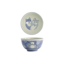 Tokyo Design Studio Reisschale Kawaii Shiba-Dog Blau, Porzellan, Ø 13 × 8 cm, 400 ml