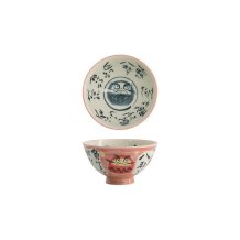Tokyo Design Studio Reisschale Kawaii Daruma Rosa, Porzellan, Ø 11,5 × 6 cm, 300 ml