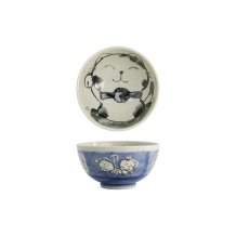 Tokyo Design Studio Reisschale Kawaii Cat Blau, Porzellan, Ø 13 × 8 cm, 400 ml