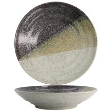Tokyo Design Studio Deep Plate Oboro Yamakage Black/Brown/White, Stoneware, Ø 29 × 6 cm