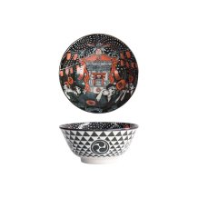Tokyo Design Studio Rice Bowl Asakusa Matsuri Red/Black, Porcelain, Ø 14.8 × 7 cm, 550 ml