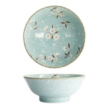 Tokyo Design Studio Ramen Bowl Light Blue Sakura, Porcelain, Ø 21 × 9 cm, 1.3 l