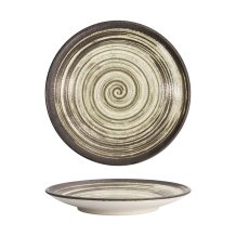 Tokyo Design Studio Teller Asashio Schwarz/Weiß, Steinzeug, Ø 22,7 × 3,1 cm