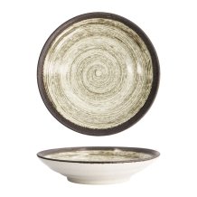 Tokyo Design Studio Deep Plate Asashio Black/White, Stoneware, Ø 23 × 5 cm