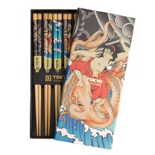 Bamboo White 5 Paar Essstäbchen bei g-HoReCa