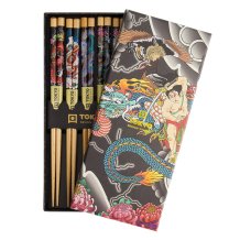 Bamboo White 5 Paar Essstäbchen bei g-HoReCa