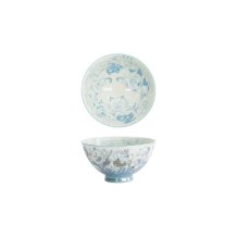 Tokyo Design Studio Reisschale Kawaii Funny Cat Blau, Porzellan, Ø 11,5 × 6 cm, 300 ml