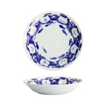 Tokyo Design Studio Shallow Bowl Neko Maruke Cat Blue/White, Porcelain, Ø 20.7 × 3.8 cm
