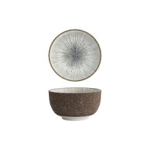Tokyo Design Studio Schale Satomaki Tokusa Mixed Bowls Braun/Weiß, Porzellan, Ø 13 × 7 cm, 550 ml