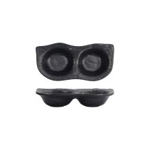 Tokyo Design Studio Saucenschale mit 2 Mulden Iwate Black, Melamin, 19,2 × 9,4 × 3,6 cm, 110 ml