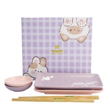 4 mit Essstäbchen Kawaii Maiko Sushi Teller Geschenkset bei g-HoReCa (Bild 1 von 6)